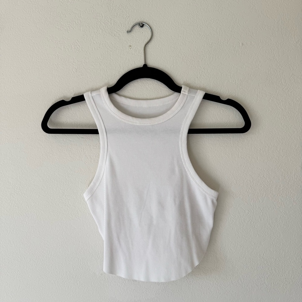 Wild Fable White Sleeveless Ribbed Top